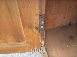 Antique Jelly Milk Cupboard Cabinet 1 Door Primitive Old Paint Cut Out Feet Pa