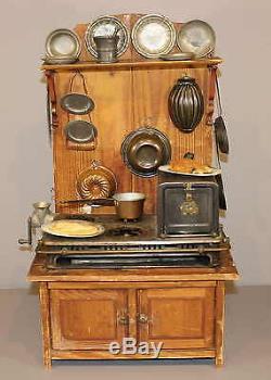 Antique Kitchen Cupboard / Stove With Accessories