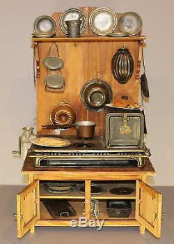 Antique Kitchen Cupboard / Stove With Accessories