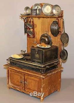 Antique Kitchen Cupboard / Stove With Accessories