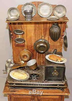 Antique Kitchen Cupboard / Stove With Accessories