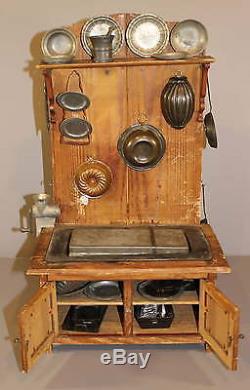 Antique Kitchen Cupboard / Stove With Accessories