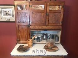 Antique Kitchen Furniture Early 1900s All Original Sellers Oak Hoosier Cabinet