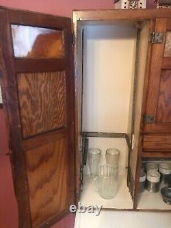 Antique Kitchen Furniture Early 1900s All Original Sellers Oak Hoosier Cabinet