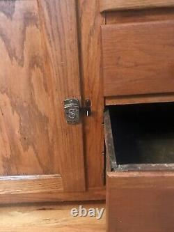 Antique Kitchen Furniture Early 1900s All Original Sellers Oak Hoosier Cabinet