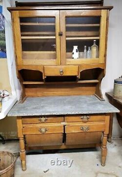 Antique Kitchen Hutch Baker's Table