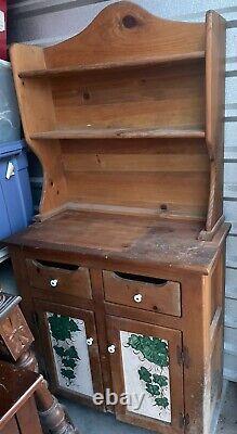 Antique Kitchen Hutch Country Flowers