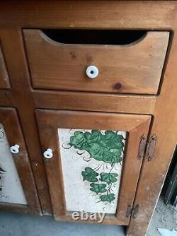 Antique Kitchen Hutch Country Flowers
