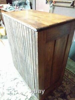 Antique Klondike Oak Icebox, Zinc Lined, Two Doors, Original Hardware