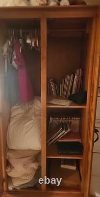 Antique Knotted Pine Chiefferobe Cabinet