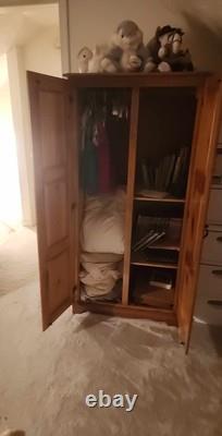 Antique Knotted Pine Chiefferobe Cabinet