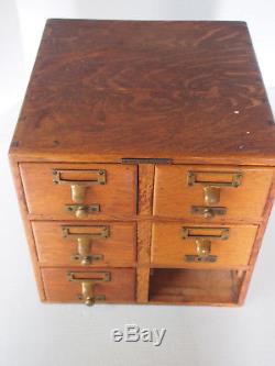 Antique LIBRARY BUREAU SOLE MAKERS Oak 6 Drawers Cabinet Catalogue Index Card