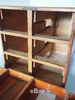 Antique LIBRARY BUREAU SOLE MAKERS Oak 6 Drawers Cabinet Catalogue Index Card