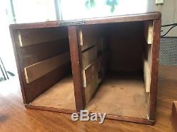 Antique LIBRARY BUREAU SOLE MAKERS WOODEN 4 DRAWER CARD CATALOG FILING INDEX