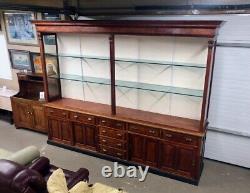 Antique Large 10' Foot Mercantile Bar Pharmacy Store Display Cupboard Cabinet