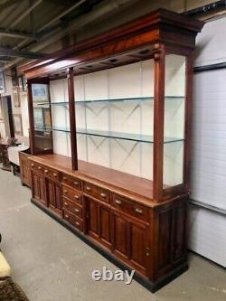 Antique Large 10' Foot Mercantile Bar Pharmacy Store Display Cupboard Cabinet