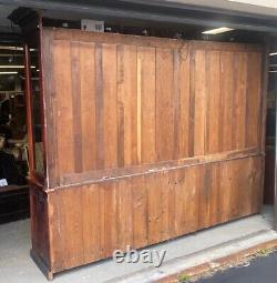 Antique Large 10' Foot Mercantile Bar Pharmacy Store Display Cupboard Cabinet