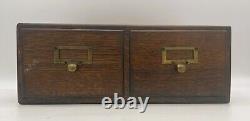 Antique Large Macy Oak 2 Drawer Dovetailed File Box