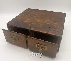 Antique Large Macy Oak 2 Drawer Dovetailed File Box