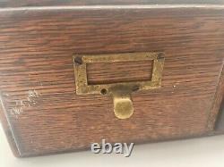 Antique Large Macy Oak 2 Drawer Dovetailed File Box