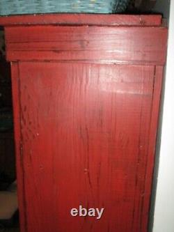 Antique Large PRIMITIVE PAINTED JELLY CUPBOARD Rustic Farmhouse Pantry Cabinet