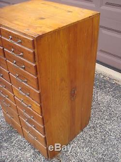Antique Large Wood Drawer Plumbing Tool & Parts Cabinet