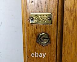 Antique Leonard Peterson & Co. Oak Wood Wall Key Tool Cabinet Box w Door