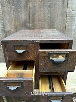 Antique Library 6 Drawer Card File Cabinet Excellent Shape Oak Globe Wernicke