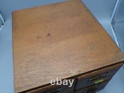 Antique Library Bureau 4 Drawer Wood Card Catalog Cabinet Index File