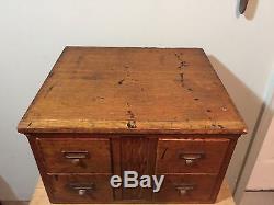 Antique Library Bureau Sole Makers Beautiful 4 Drawer Card Catalog Cabinet Top