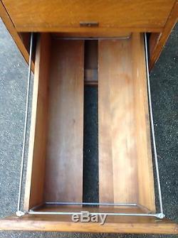 Antique Library Bureau Sole Makers Tiger Oak 4 Drawer File Cabinet