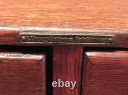 Antique Library Bureau SoleMakers 4 drawer Card Catalog File Wood Cabinet
