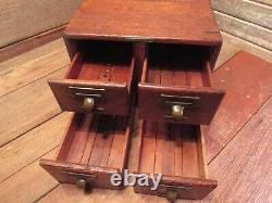 Antique Library Bureau SoleMakers 4 drawer Card Catalog File Wood Cabinet