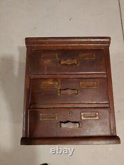 Antique Library Card Catalog 3 Drawer Oak Cabinet, Refund on Shipping