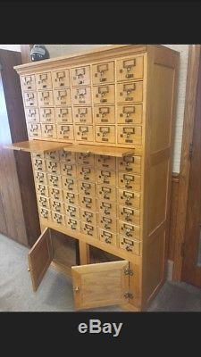 Antique Library Card Catalog 60 Drawer Perfect Condition
