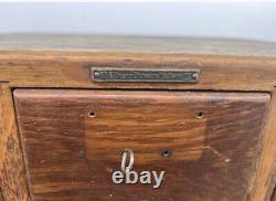 Antique Library Card Catalog 9-Drawer Cabinet