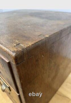 Antique Library Card Catalog 9-Drawer Cabinet