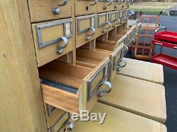Antique Library Card Catalog Cabinet 60 Drawer Maple Very Good Condition