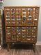 Antique Library Card Catalog Cabinet 60 Drawer Solid Wood