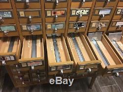 Antique Library Card Catalog Cabinet 60 Drawer solid wood