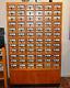 Antique Library Card Catalog Cabinet 72 Drawer Solid Maple And Brass