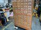 Antique Library Card Catalog Index Cabinet 72 Drawer Oak Very Good Condition