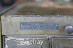 Antique Library Card Catalog Metal File Cabinet Apothecary Industrial Office