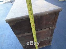 Antique Library Card or Index Card Catalog Wooden Table with Drawers compartment