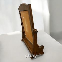 Antique MCM Repurposed Shaving Table Top Shelf With Hand Painted Hearts & Goose