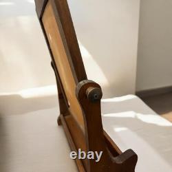 Antique MCM Repurposed Shaving Table Top Shelf With Hand Painted Hearts & Goose