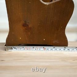 Antique MCM Repurposed Shaving Table Top Shelf With Hand Painted Hearts & Goose