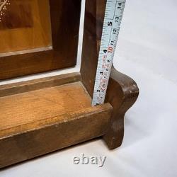 Antique MCM Repurposed Shaving Table Top Shelf With Hand Painted Hearts & Goose