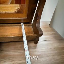 Antique MCM Repurposed Shaving Table Top Shelf With Hand Painted Hearts & Goose