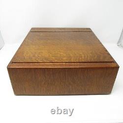 Antique Macey 2 Drawer Card Catalog Oak Brass Handles Stackable Dovetail Joints